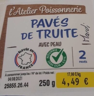 Sucre et nutriments contenus dans L-atelier poissonerie