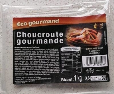 Sucre et nutriments contenus dans Eco gourmand