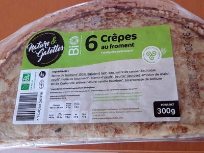 Sucre et nutriments contenus dans Nature galettes