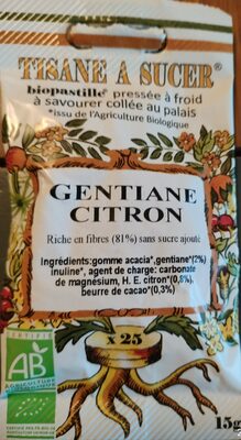 Sucre et nutriments contenus dans Tisane a sucer