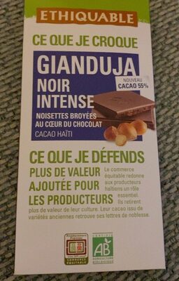 Chocolat noir gianduja