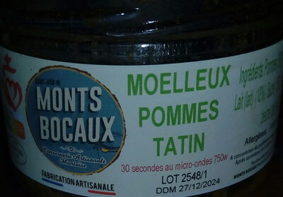 Sucre et nutriments contenus dans Monts bocaux