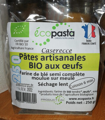 Sucre et nutriments contenus dans Ecopasta