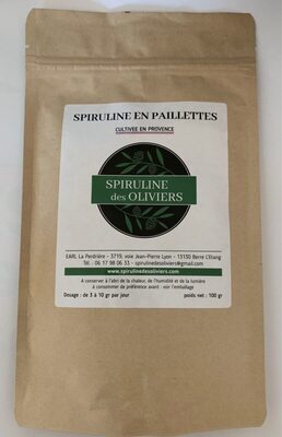 Sucre et nutriments contenus dans Spiruline des oliviers