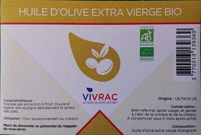 Sucre et nutriments contenus dans Vivrac