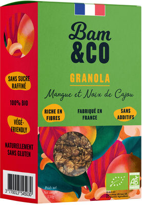 Sucre et nutriments contenus dans Bam co