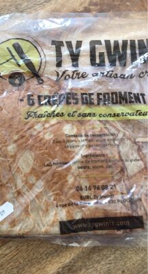 Sucre et nutriments contenus dans Ty gwiniz