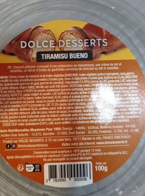 Sucre et nutriments contenus dans Dolce desserts