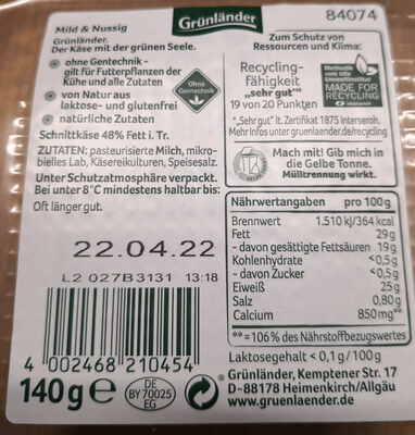 Sugar and nutrients in Grunlander