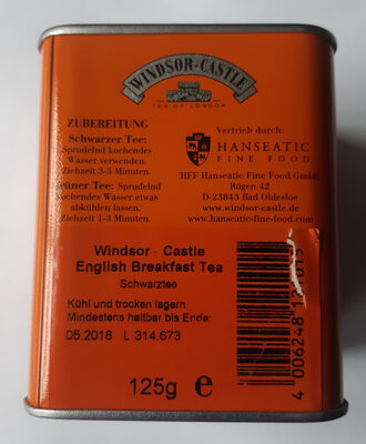 Zucker und Nährstoffe drin Windsor castle english breakfast tea