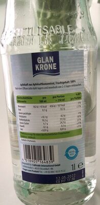 Zucker und Nährstoffe drin Glan krone