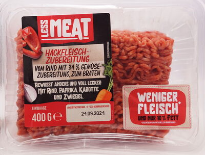 Zucker und Nährstoffe drin Less meat