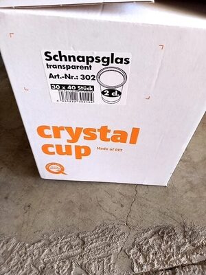 Zucker und Nährstoffe drin Crystal cup