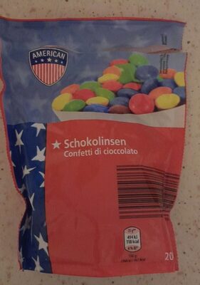 中的糖分和营养成分 Aldi american schokolinsen