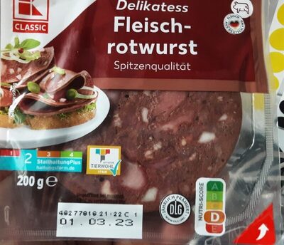 Zucker und Nährstoffe drin Delikatess fleischrotwurst