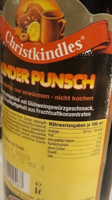 Zucker und Nährstoffe drin Chriskindles