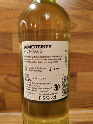 Zucker und Nährstoffe drin Beckensteiner winzer