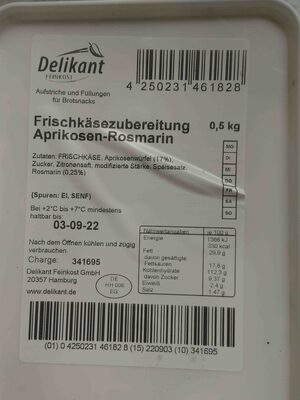 Zucker und Nährstoffe drin Delikant