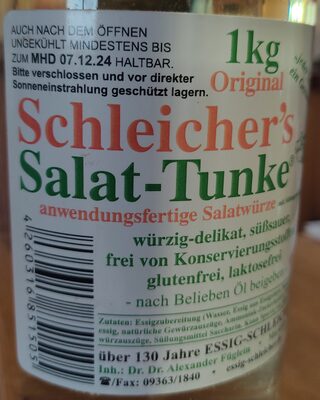 Zucker und Nährstoffe drin Essig schleicher