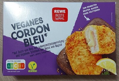 Veganes cordon bleu auf basis von reis