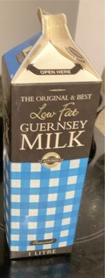 Suhkur ja toitained sees Guernsey milk