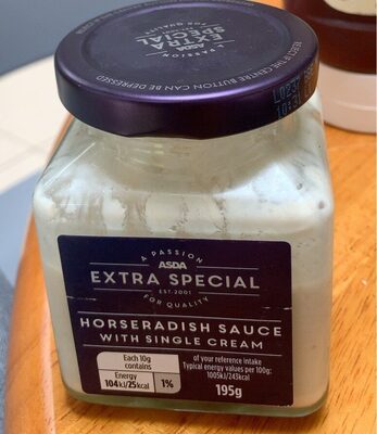 Сахар и питательные вещества в Asda extra special horseradish sauce