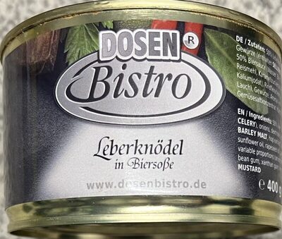 Zucker und Nährstoffe drin Dosenbistro