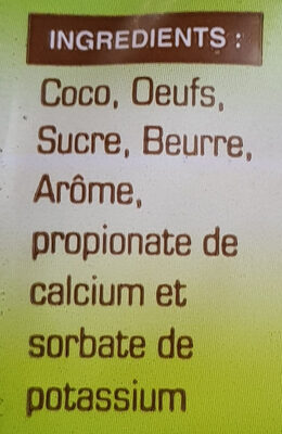 Sucre et nutriments contenus dans La courrone