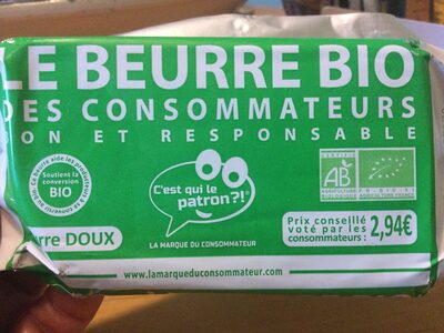 Sucre et nutriments contenus dans Le beurre bio des consommateurs