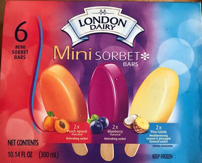 Mini sorbets a base de puree de fruits et de concentre