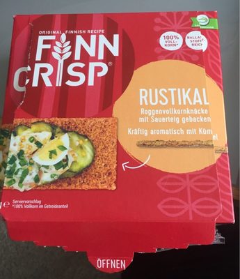 Suhkur ja toitained sees Finn crisp