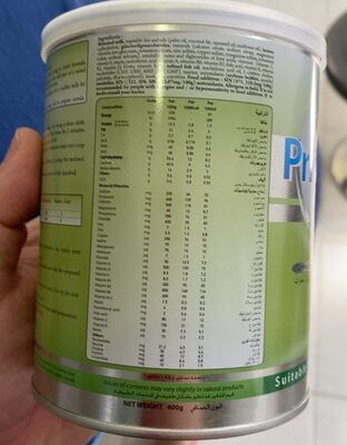 Sugar and nutrients in Primalac premium