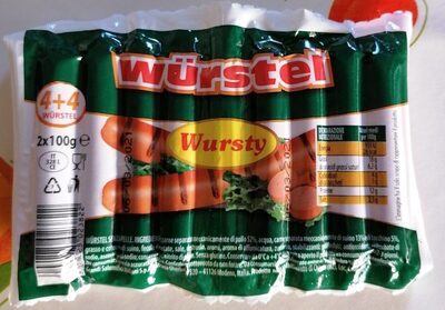 Zucker und Nährstoffe drin Wursty