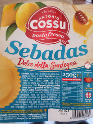 Suhkur ja toitained sees Antonio cossu pasta fresca