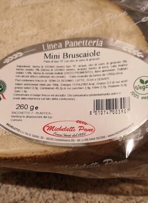 Azúcar y nutrientes en Micheletto pane