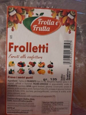 糖質や栄養素が Frolla e frutta