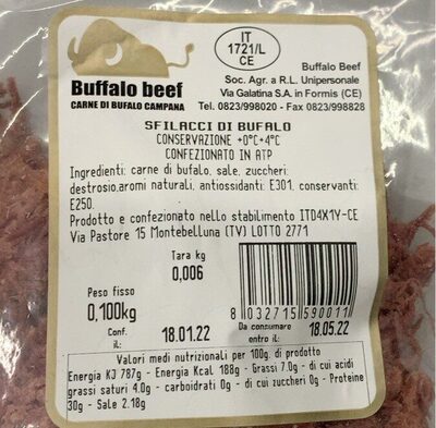 中的糖分和营养成分 Buffalo beef