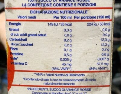 Sugar and nutrients in Unifrutti