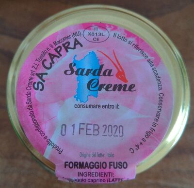 Gula dan nutrisi di dalamnya Sarda creme