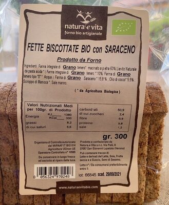 Sugar and nutrients in Natura e vita bio