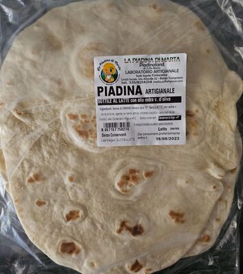 Sugar and nutrients in La piadina di marta