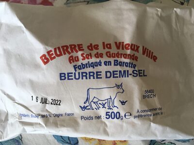 Sucre et nutriments contenus dans Beurre de la vieux ville