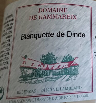 Sucre et nutriments contenus dans Domaine de gammareix