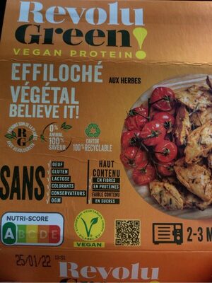 Sucre et nutriments contenus dans Revolu green