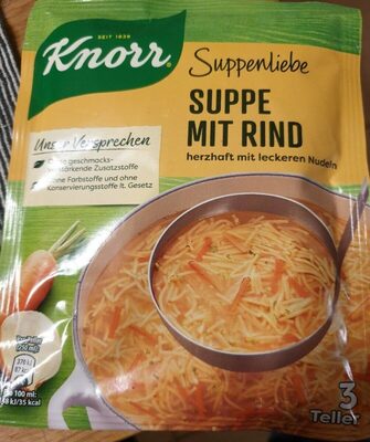 Zucker und Nährstoffe drin Knorr suppenliebe