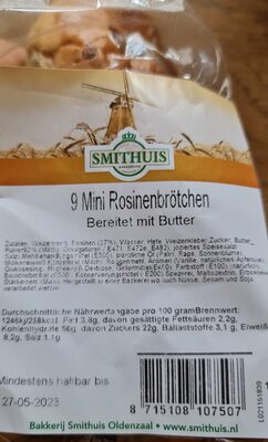 Zucker und Nährstoffe drin Smithuis