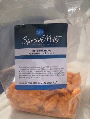 Sucre et nutriments contenus dans Special nuts