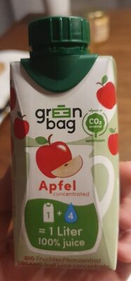 Zucker und Nährstoffe drin Green bag