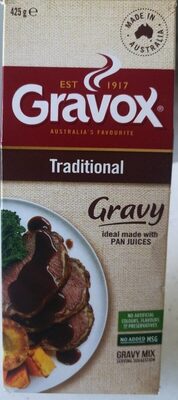 Sucre et nutriments contenus dans Gravox